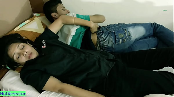 Bed Sharing With Stepbrother! Incredibly Hot Sex With Hindi Moans